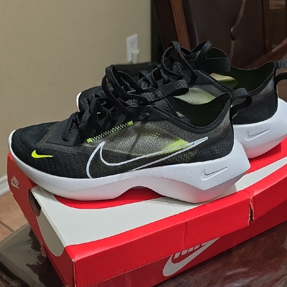 Nike Black and White Shoes with Neon Highlights